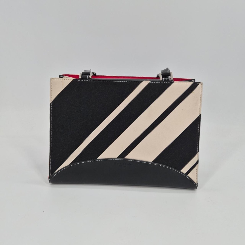 Kate Spade black and‎ white striped purse